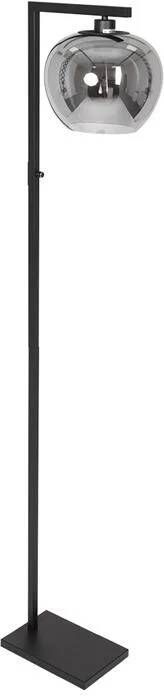 Steinhauer vloerlamp Stang zwart glas metaal smoke glas kleurglas-lamp E27 3650ZW