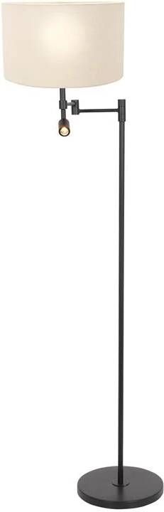 Steinhauer vloerlamp Stang zwart linnen metaal schemerlamp LED_E27 7180ZW