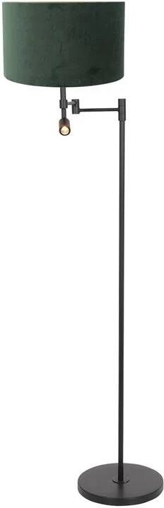 Steinhauer vloerlamp Stang zwart metaal velours stof schemerlamp LED_E27 7181ZW