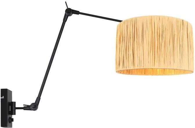 Steinhauer wandlamp Prestige Chic zwart gras metaal schemerlamp E27 3795ZW