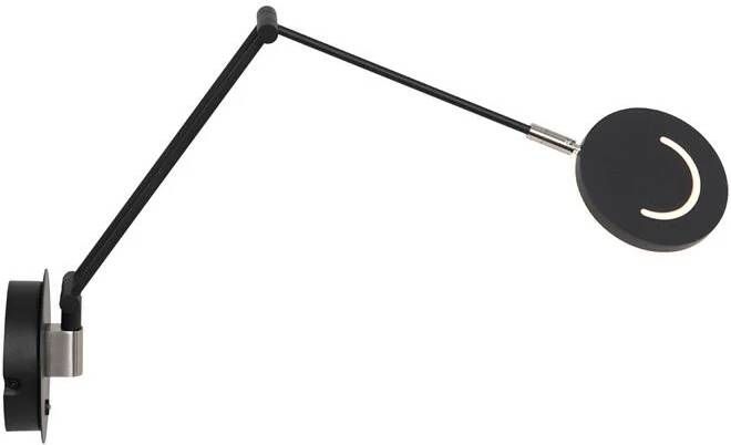 Steinhauer wandlamp Soleil zwart glas metaal bedlampje LED 3259ZW
