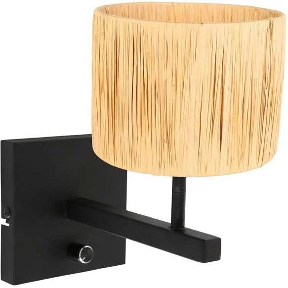 Steinhauer wandlamp Stang zwart gras metaal bedlampje E27 3710ZW