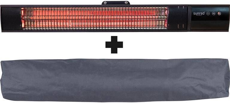 Sunred COMBIDEAL Heater & Hoes Dark lijn Zwart Wand model Terrasverwarmer – Carbon rosé goud technologie 1500 W – ECO 3 standen Afstand bestuurbaar Elektrische heater