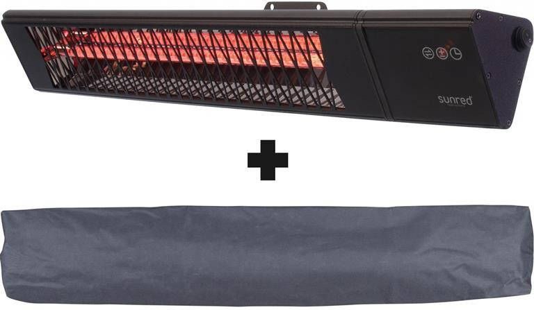 Sunred – COMBIDEAL – Heater & Hoes – Triangle Dark lijn Zwart Wand model Terrasverwarmer – Carbon rosé goud technologie 2500 W – ECO 9 standen Afstand bestuurbaar SMART – APP – Timer Elektrische heater – SMART heater – SLIMME heater