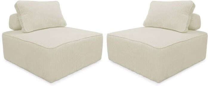 Sweeek Fauteuil voor modulaire bank ribfluweel (set van 2)