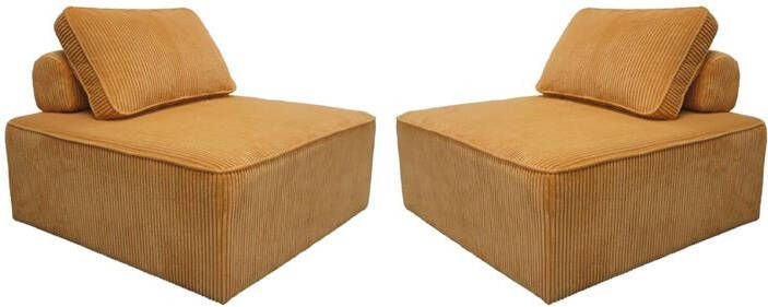Sweeek Fauteuil voor modulaire bank ribfluweel (set van 2)