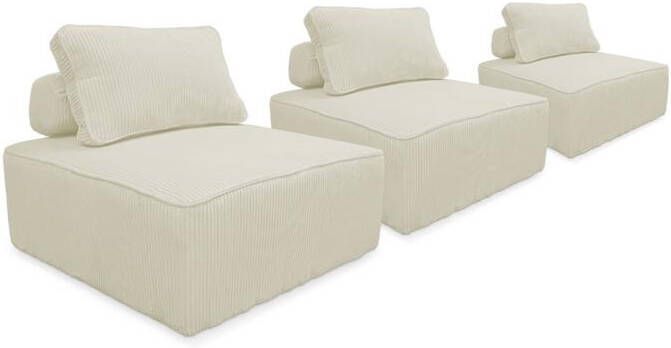 Sweeek Chaise voor modulaire bank in ribfluweel (set van 3)