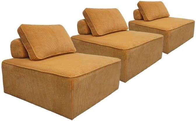 Sweeek Chaise voor modulaire bank in ribfluweel (set van 3)
