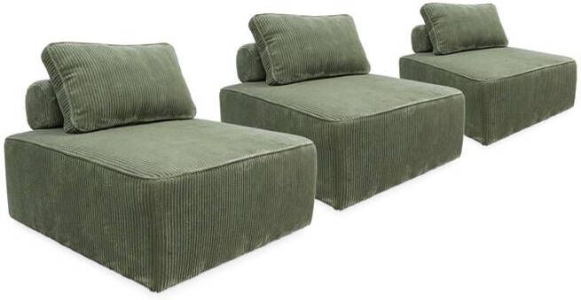 Sweeek Chaise voor modulaire bank in ribfluweel (set van 3)