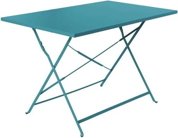 Alice's Garden Emilia Bistro tuintafel opvouwbaar Rechthoekige tafel 110x70cm van staal met thermolak Donker turquoise