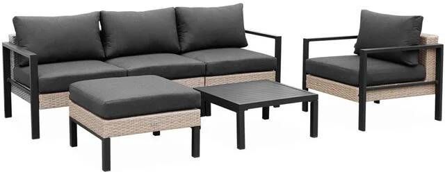 Sweeek Loungeset aluminium en wicker 5-zits