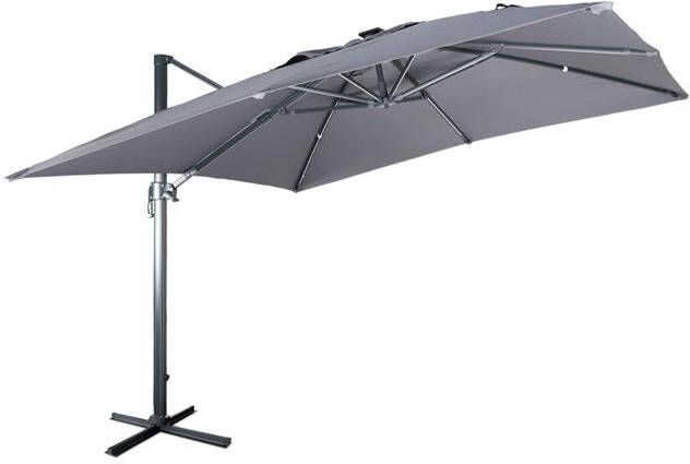 Sweeek 3x3m led parasol op zonne-energie luce topmodel met geïntegreerd licht en hoes