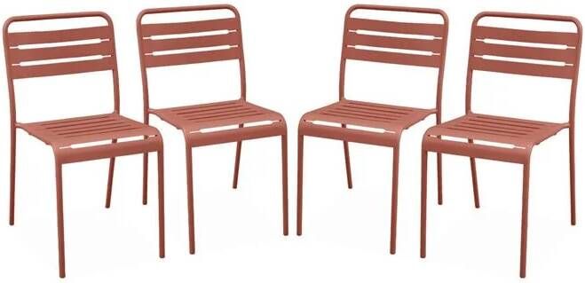 Sweeek Set van 4 stalen tuinstoelen amelia b44 x d52 x h79cm