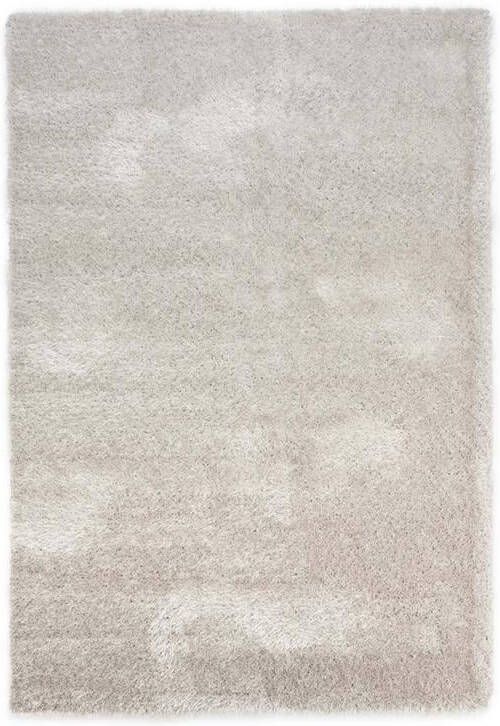 Tapeso Hoogpolig vloerkleed velvet Posh lichtzilver 140x200 cm