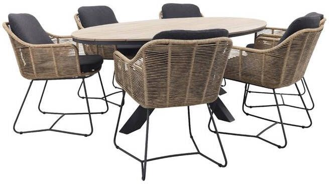 Taste by 4 Seasons Outdoor Taste Belmond naturel GI Edison 220x115 cm. ovale tuinset