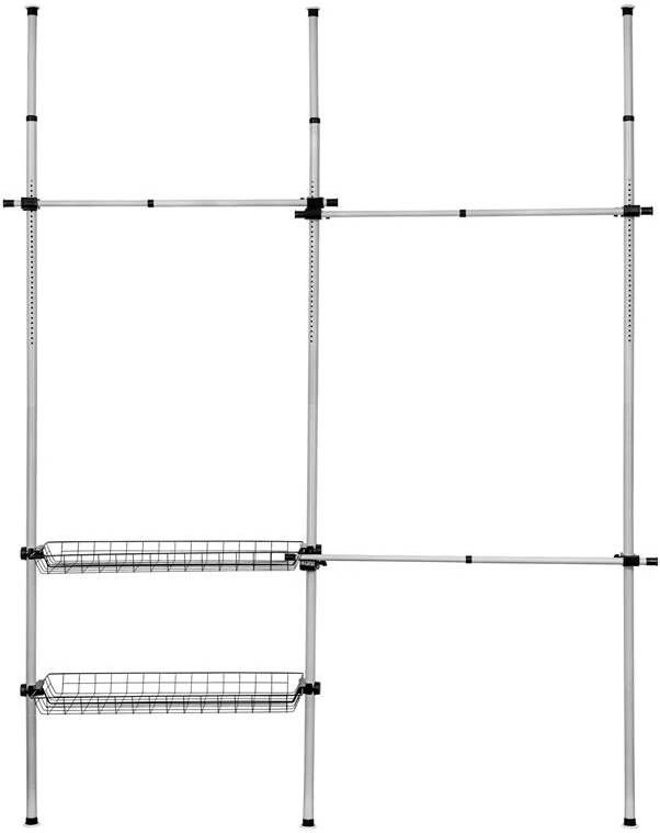 Tectake Kledingrek Telescopisch in hoogte verstelbaar incl. Opbergmanden