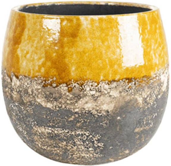 Ter Steege Bloempot Geel-Multicolour D 23 cm H 20 cm