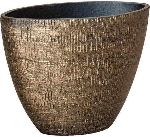 Ter Steege Planter Ryan Shiny Gold 33 cm ovale gouden bloempot voor