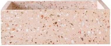 Tikamoon Made Vierkante wastafel in roze premium terrazzo