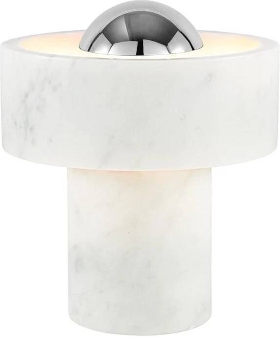 Tom Dixon Stone tafellamp LED oplaadbaar marmer|zilver