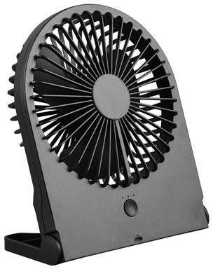 Trio Leuchten Tafelventilator Breezy H 23 cm oplaadbaar zwart
