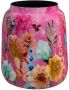 TS Collection Bloempot hoog Fiesta fuchsia 21x24 Metaal & Epoxy Exclusieve woonitems voor binnen Handgemaakt Unieke print Designed by Lammie - Thumbnail 2
