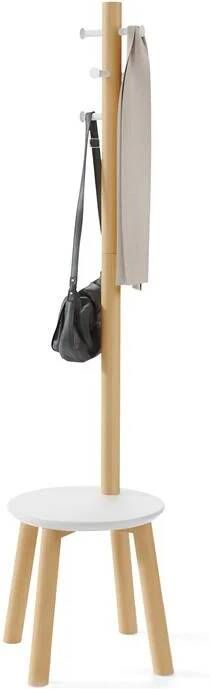 Umbra Pillar Kapstok met Kruk Wit Naturel