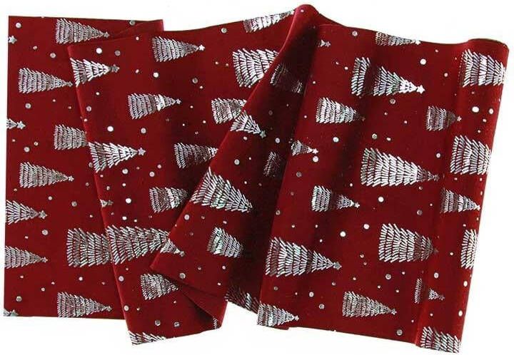 Unique Living Decofabric Xmas Tree 28x300cm Red