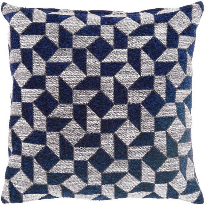 Unique Living Sierkussen Laslo Blauw Katoen 45x45x0cm (BxHxD)