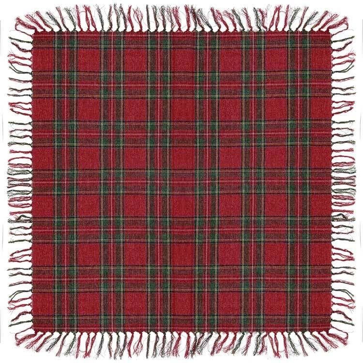 Unique Living Tafelkleed Xmas Tartan 90x90cm Red