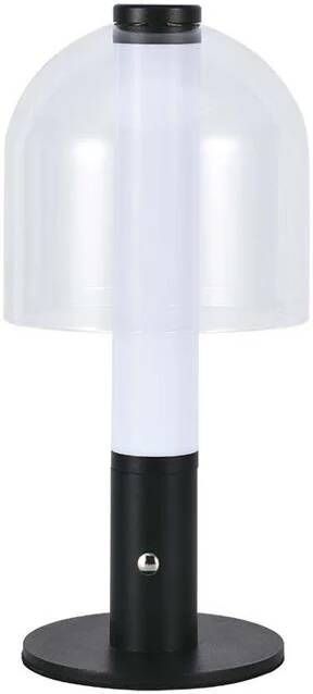 V-TAC Vt-1056-bt Oplaadbare Tafellamp Zwart+transparant Ip20 2w 100 Lumen 3in1