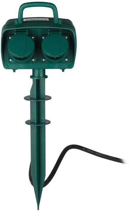 V-TAC Vt-1114-3 4 Richtbare Tuincontactdozen Groen Ip44 3m Draad Tuinspies