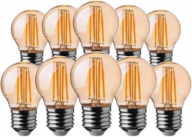 V-TAC Vt-1957-n 10 Set E27 Led Lampen Amber Golf Ip20 4w 350 Lumen 2200k