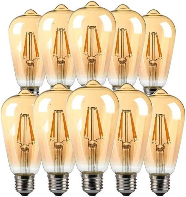 V-TAC Vt-1964-n 10 Set E27 Led Lampen Amber St64 Ip20 4w 350 Lumen 2200k