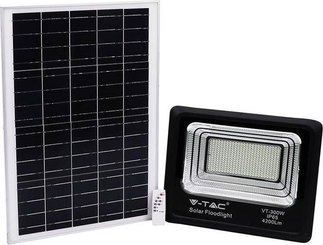 V-TAC Vt-300w Zwarte Solar Schijnwerpers 50w Ip65 4200 Lumen 4000k