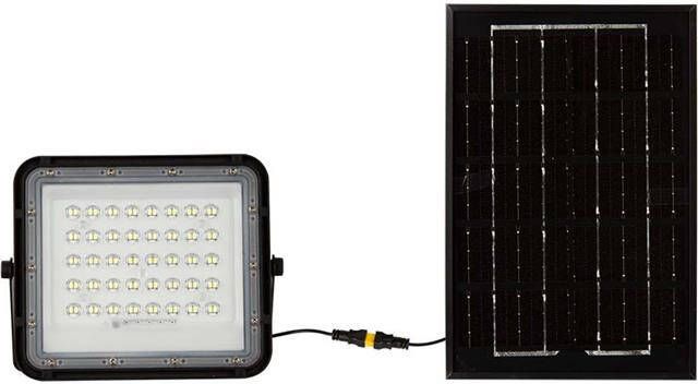 V-TAC Vt-40w Zwarte Schijnwerpers Op Zonne-energie Zwart Ip65 400 Lumen 6400k