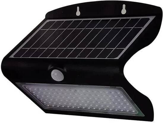 V-tac VT-767-7-B Zwarte Solar wandlamp IP65 8W 850 Lumen 4000K