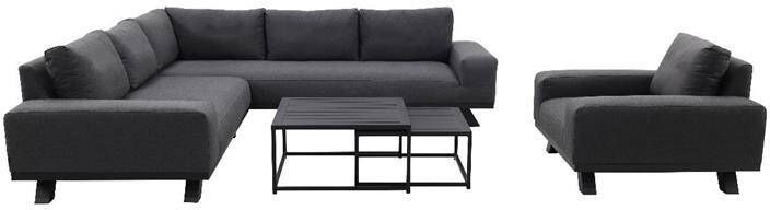Van der Garde Tuinmeubelen VDG Barcelona Royalty Sunbrella loungeset Sooty + stoel