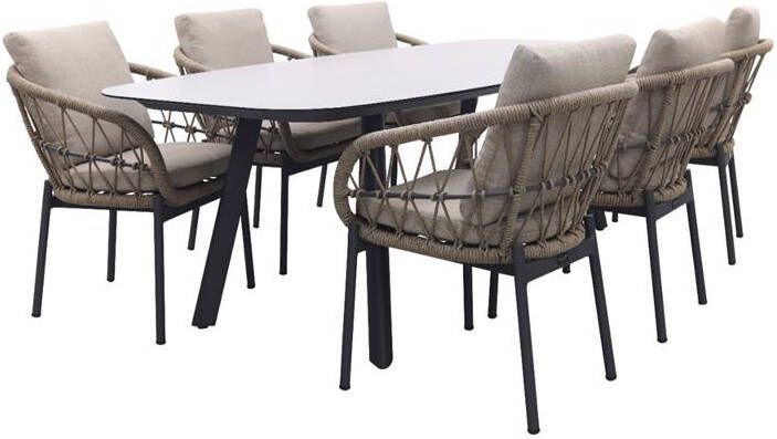 Van der Garde Tuinmeubelen Vdgarde Julia|Manolo Deens ovale tuinset 240x103 cm. 7-delig