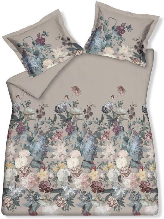 Vandyck Dekbedovertrek FLOWERBOMB Cream Tan 200x220 cm (satijnkatoen