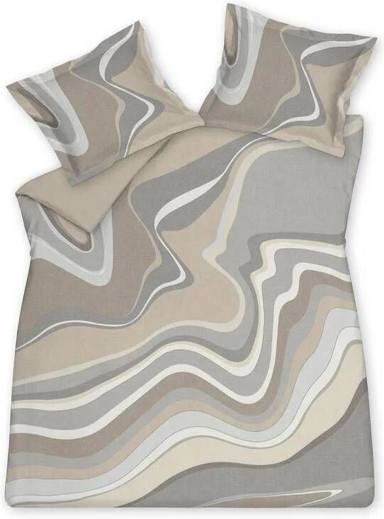 Vandyck Dekbedovertrek Marble Stone | Grijs | Beige | Satijnkatoen