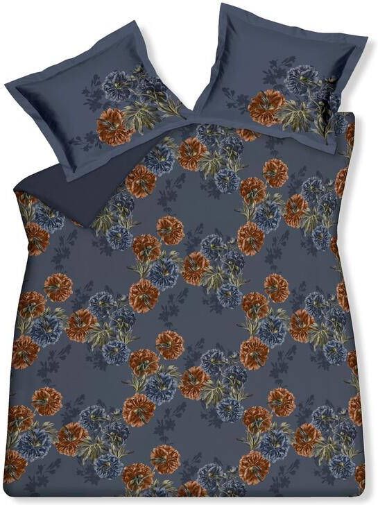 Vandyck Dekbedovertrek Midnight Hour Blue Ink | Bruin | Blauw | Satijnkatoen