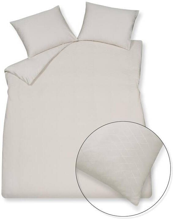 Vandyck Dekbedovertrek Purity Monaco Cream Tan | Ivoor | Satijnkatoen