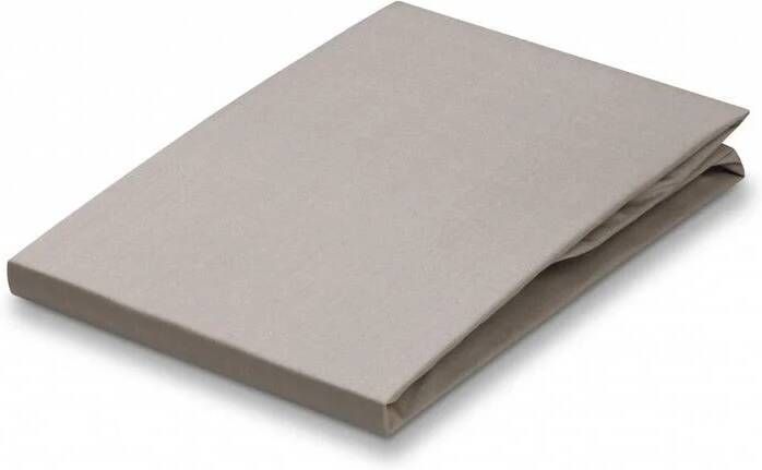 Vandyck Percale Hoeslaken Stone | 200 x 200 cm | Grijs | Beige | Katoen