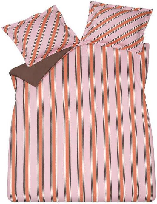 Vandyck Preppy Stripe Dekbedovertrek 240 x 200 220 cm Pink