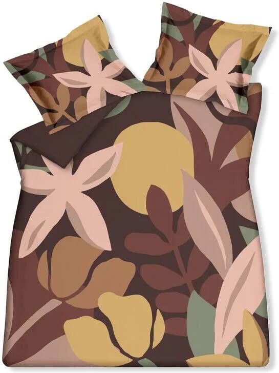 Vandyck Dekbedovertrek Wild Sun Multi | Bruin | Roze | Geel | Goud