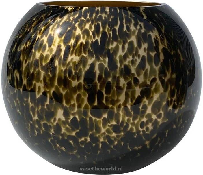 Vase The World Cheetah Vaas Panter Vaas Goud Glazen Vaas 20 5cm x Ø25m