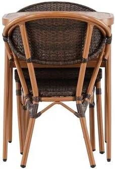 Hioshop Abrantes tuinmeubelset tafel 2 stoelen bruin - Foto 2