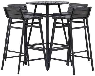 Nohr Outdoor Barset Larrisa Acaciahout Zwart Rond - Foto 2