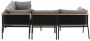 Nohr Loungeset Courtnee Met hoekbank en tafel Grijs Zwart - Thumbnail 2